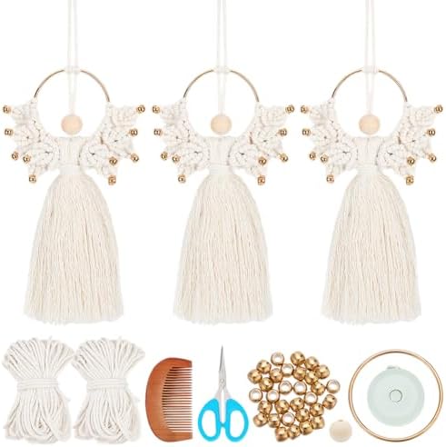 ORIGACH 3 Set DIY Angel Macrame Kit, Boho Macrame Angel Kit by ORIGACH