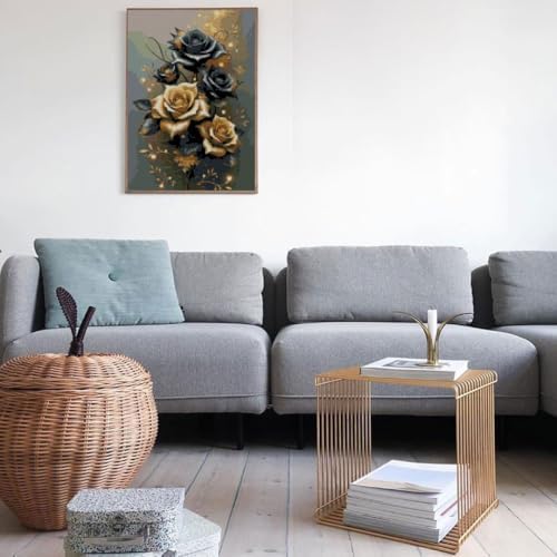MYBISYMQQ Stamping Cross Stitch Kit Flowers, Counting Cross Stitch Kit for Adult Beginners, Full Line DIY Cross Stitch Stitching Kit for Home Decor Cross Stitch Patterns 15.7x11.8inches - Image 3