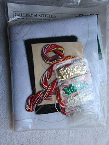 Bucilla Gallery Stitches Felt Stocking Christmas Kit 15" Diagonal, Unisex, Green, Traditional, Sewing, Not Foldable - Image 3