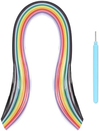 MECCANIXITY Paper Quilling Kit, 15.4 Inch 10mm 24 Colors Paper Quilling Strips with Blue Pen for Beginners DIY Hand Crafts Teaching Tools Flower Decoration(Multi-Colored, Pack of 120) by MECCANIXITY