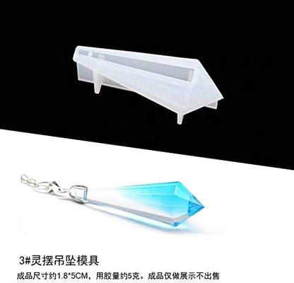 Pendulum UV Silicone Resin Molds DIY Craft Silicone Transparent Mold for Pendant Necklace Mold Jewelry Making Findings (18x47mm) - Image 5