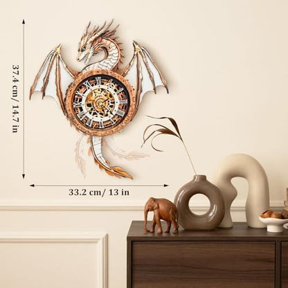 3D Wooden Puzzle for Adults - Dragon Clock - Image 3