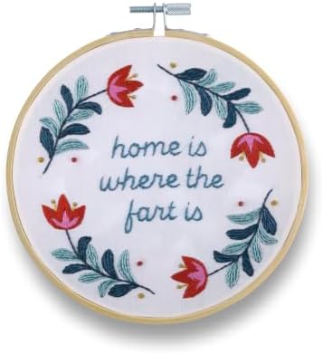 FUNATIC Home is Where The Fart is Funny Embroidery Kit for Adults by FUNATIC