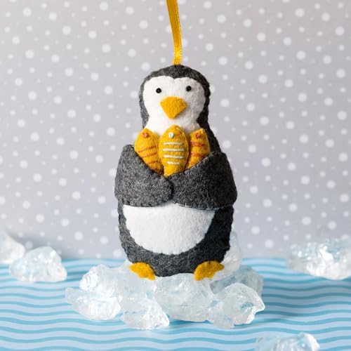 Wizardi Beginner Felt Craft Mini Kit for Adults - Penguin. Bird Felting Kit 7x9cm. Felting Tools. Wool Felting Supplies. Wool Felt. MKPGN1F Corinne Lapierre by Wizardi