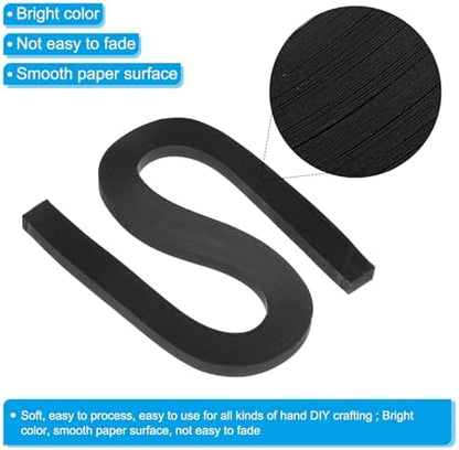 PATIKIL 360pcs Quilling Paper Strips Paper Flowers Quilling Kits 3/8"(10mm) Origami Paper for Adults Beginner Art Craft, 21"(54cm) Black - Image 3