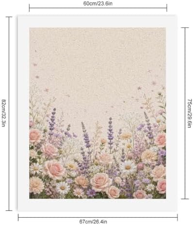 Bozfoxa Paint by Numbers Kit for Adults Beginner Cream Rose Meadow - Image 2