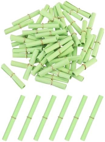 MECCANIXITY 100Pcs Message Paper Scrolls 7x14cm Lucky Wishing Green by MECCANIXITY