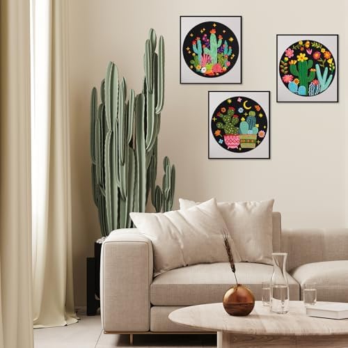 Nuberlic 3 Pack Embroidery Kit for Beginners with Cactus Pattern - Image 6