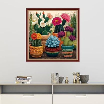 Dooxvey Cross Stitch Kits for Adults Beginners,Full Range of Cross-Stitch Stamped Kits Needlepoint Kits for Beginners Embroidery Kits 11CT Cross Stitch Patterns-Flowers Succulent Plants 18x18 inch - Image 2