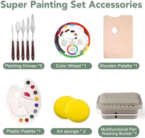 ESRICH 166 Pcs Deluxe Painting Set, Painting Supplies with 96 Paint - Image 6