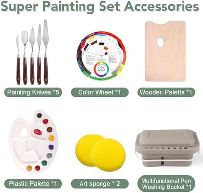 ESRICH 166 Pcs Deluxe Painting Set, Painting Supplies with 96 Paint - Image 6