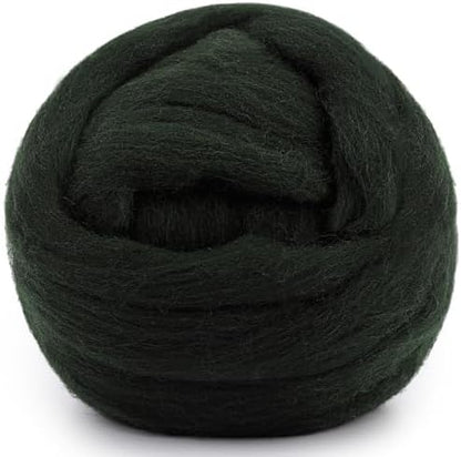 Mayboos 1.76oz Dark Green Natural Wool Roving, Needle Felting Wool by Mayboos