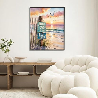 Paint by Numbers Kit for Adults, Beach DIY Acrylic Painting Kit, 16x20 Inch - Image 6