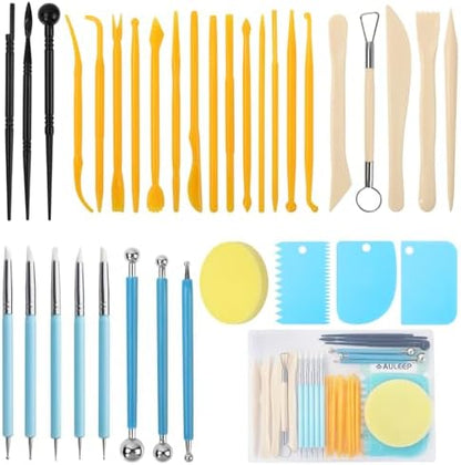 AULEEP 35 PCS Clay Sculpting Tools Kit, Air Dry Clay Tool for Pottery Craft by AULEEP