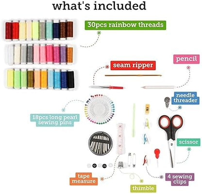 Incraftables Sewing Kit – 75+ Piece Travel & Crafting Set with Scissors, Colored Threads, Measuring Tape, Needles & More in a Zippered Nylon Case - Image 2