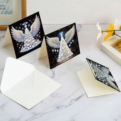 LSQFS Angel Wings Diamond Painting Greeting Cards Kit,with Envelopes - Image 3