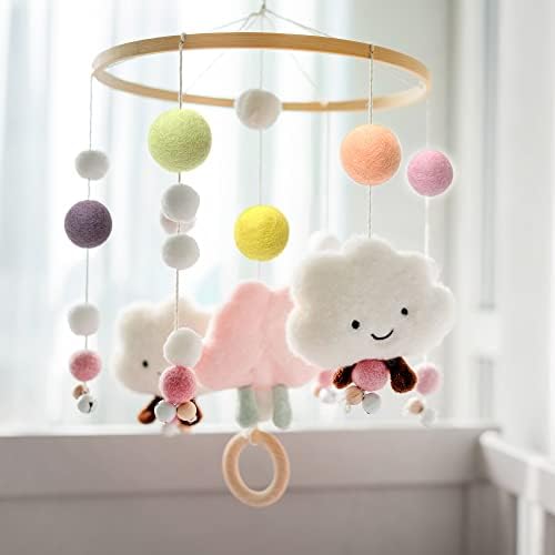 Glaciart One Felt Balls, Felt Pom Poms (10 Pieces) 4 Centimeters - 1.6 Inch, Handmade Felted 5 Pastel Colors Balls for Cats, Felting and Garland - Image 3