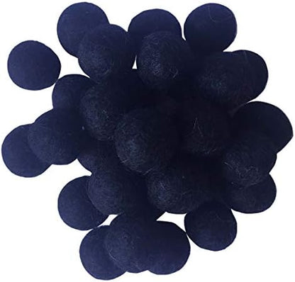 Elaine Room 2cm 20mm Wool Felt Balls Beads 100% Natural Wool Felting Woolen Felted Fabric for Home Decor Dream Catcher DIY Garland Crafts Handcrafts Project DIY (Black 50pcs) by Elaine+Room