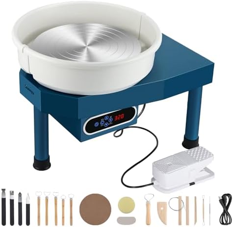 Huanyu Pottery Wheel Ceramic Machine 14" with Foot Pedal & LCD Screen by Huanyu