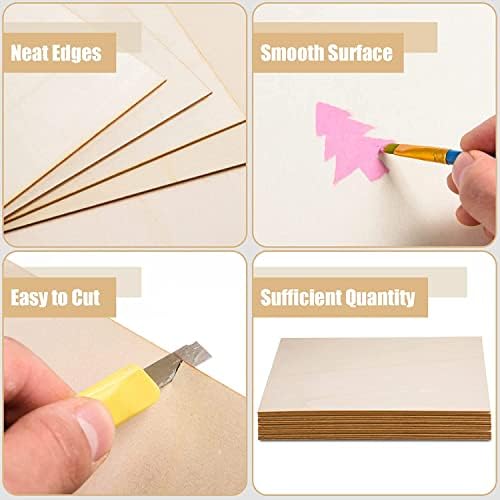 12 Pack 12 x 12 x 1/16 Inch-2 mm Thick Basswood Sheets for Crafts Unfinished Plywood Sheet Square Craft Wood Sheet Boards for DIY Projects, Architecture Models, Engraving, Wood Burning, Staining - Image 3