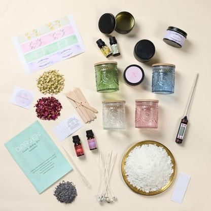 DARJEN Candle Making Kit for Beginners, 2 Jars Soy Wax Scented DIY Set - Image 3