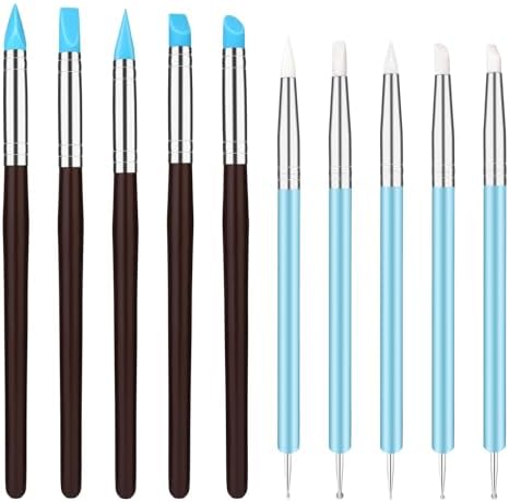 10 Pcs Silicone Clay Tools, Silicone Sculpting Tools, Polymer Clay Tools by Zlulary