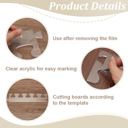 INFUNLY Dovetail Stitch Router Template 3.54"×15.75" Acrylic Router Template Pitch Dovetail Template Router Tray Template Clear Cutting Board Stencils for Woodworking Tools - Image 4
