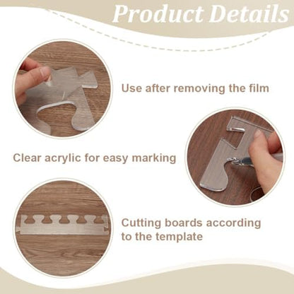 INFUNLY Dovetail Stitch Router Template 3.54"×15.75" Acrylic Router Template Pitch Dovetail Template Router Tray Template Clear Cutting Board Stencils for Woodworking Tools - Image 4