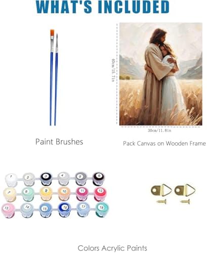 Jesus Paint by Numbers Kit for Adults Framed Canvas 12X16 in, Frameworkless - Image 3