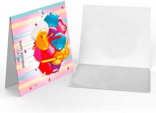 Diamond Art Painting Happy Birthday Cards, 8 Packs 5D Diamond Greeting Cards Kits for Adults DIY Diamond Art Birthday Cards with Envelopes Birthday Gifts for Families, Friends, Partners - Image 4
