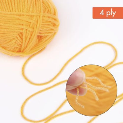 NICEEC 300g Soft Assorted Colors Yarn 100% Acrylic 870yds -Yellow9# - Image 2