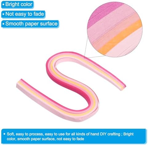PATIKIL 120pcs Quilling Strips Paper 3/8"(10mm) 21" Origami Paper Quilling Strip for Art DIY Hand Craft Christmas, Gradient Pink - Image 3
