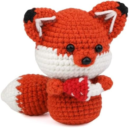 Mnuizu Complete Crochet Kit for Beginners Fox Animal Crochet Kit for Adults by Mnuizu