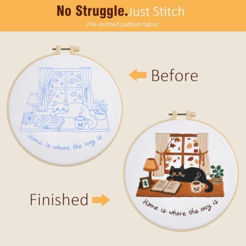 Zepiany Embroidery Kit for Beginners Cat All in One Cross Stitch Starter - Image 4