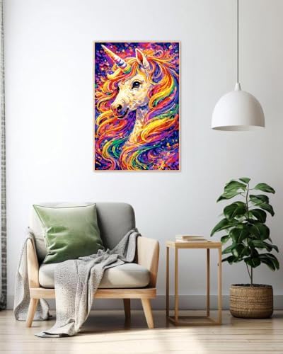 Mowana Unicorn Paint by Numbers Kit for Adults Beginners, Adult Painting Kit by Numbers with Frame and Easle, Stretched Canvas Unicorn Paint by Number Kit, 8x12inch - Image 6