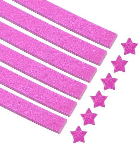 MECCANIXITY 360 Sheets Origami Paper Glitter Stars Papers Matte Pink Fold Paper for Beginner Arts Crafts Projects,0.4 x 9.5 Inch by MECCANIXITY