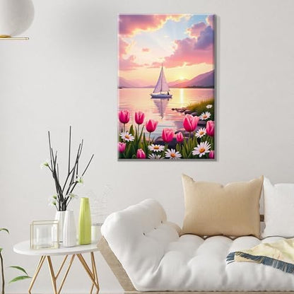 ATDMS Paint by Numbers Kit for Adults, Flowers Paint by Number with Frame - Image 5