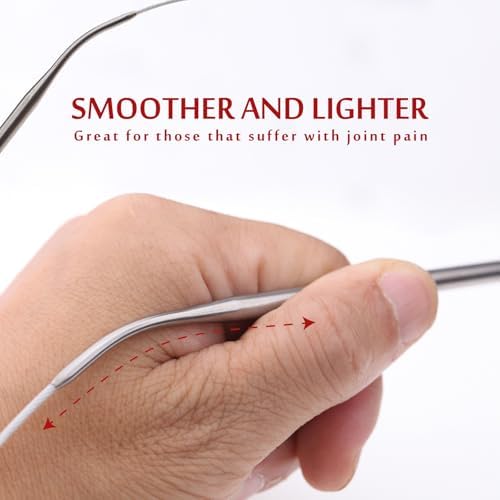 17inch (43cm) Stainless Steel Circular Knitting Needle Size US 6 (4.0mm) - Image 6