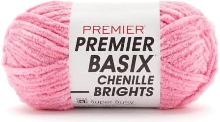 Premier Basix Chenille Brights, Bubblegum, Super Bulky Weight, 5.3oz,112yd by Premier