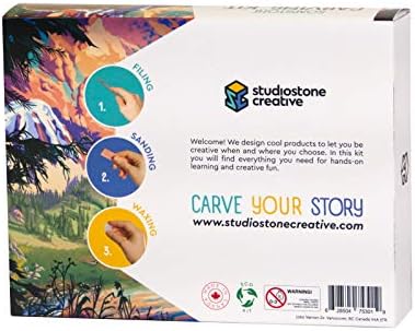 STUDIOSTONE CREATIVE DIY Arts & Crafts Carving Kit Kids Adults Wolf Sculpture Soapstone - Image 2
