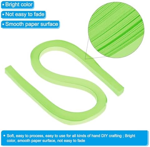 PATIKIL 360pcs Quilling Paper Strips Paper Flowers Quilling Kits 3/8"(10mm) Origami Paper for Adults Beginner Art Craft, 21"(54cm) Fluorescent Green - Image 3
