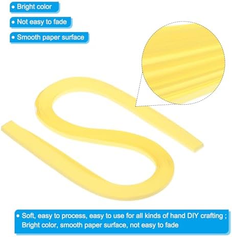 PATIKIL 240pcs Quilling Strips Paper 3/16"(5mm) 21"(54cm) Origami Paper Quilling Strip for Art DIY Hand Craft Christmas, Light Yellow - Image 3