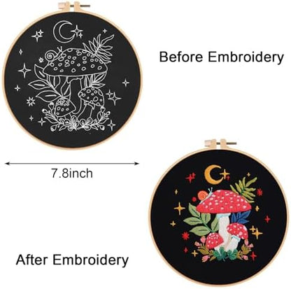 Nuberlic Mushroom Embroidery Kits for Beginner Adults - Image 3