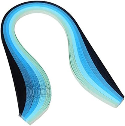 ODETOJOY Quilling Paper Gradient Quilling Strips 3mm Crafts Filigrana Paper 1/8inch Rainbow Color 120pcs Length 21inch (Blue) by ODETOJOY