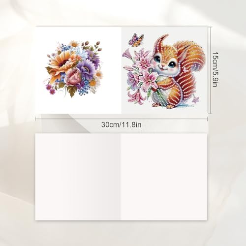 JISHSHAY 6 PCS Diamond Art Greeting Cards Animal Diamond Painting Birthday Cards Animal Gem Art Gem Painting Mosaic Kits for Adults for Thanksgiving Anniversary Valentine Graduation All-Occasion - Image 2