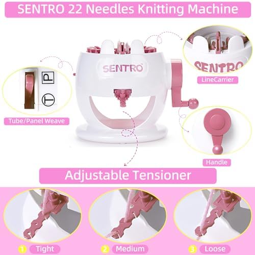 MericTop SENTRO Knitting Machine 22 Needle, Loom for Hats Scarves Socks - Image 3