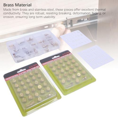 110 Piece Wood Burning Tip Set with Brass Alphabet Number Stencils for Embossing Carving DIY Crafts, Compatible with Pyrography Tools for Adults and Beginners - Image 3