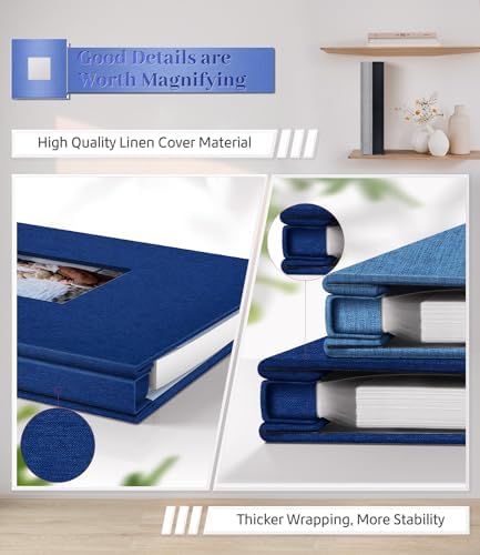 Artfeel Photo Album Self Adhesive Scrapbook Album for 3x5 4x6 5x7 8x10 Pictures,120 Pages Linen Cover with Display Window DIY Photo Book,Ideal Gifts for Family Travel Wedding Baby - Image 5