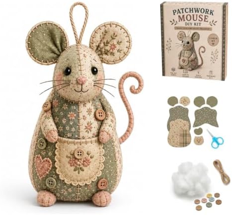 Patchwork Mouse DIY Sewing Craft Kit - Floral Fabric (Set B) by Unknown