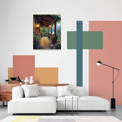 obterie Landscape Paint by Numbers Kit for Adults Beginner Garden Oil Painting Kit Adult Paint by Number Kits on Canvas DIY Painting for Beginners Art by Numbers for Gifts Home Wall Decor 16x20 Inch - Image 4